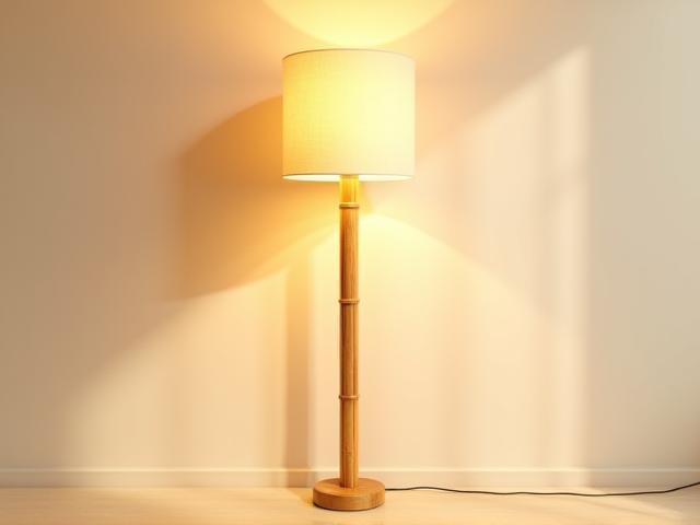 Sleek bamboo floor lamp with minimalist design